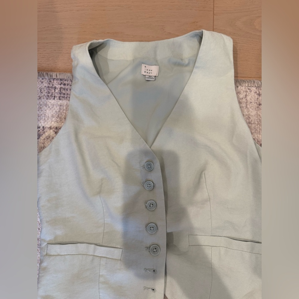 a new day Mint Collarless Vest